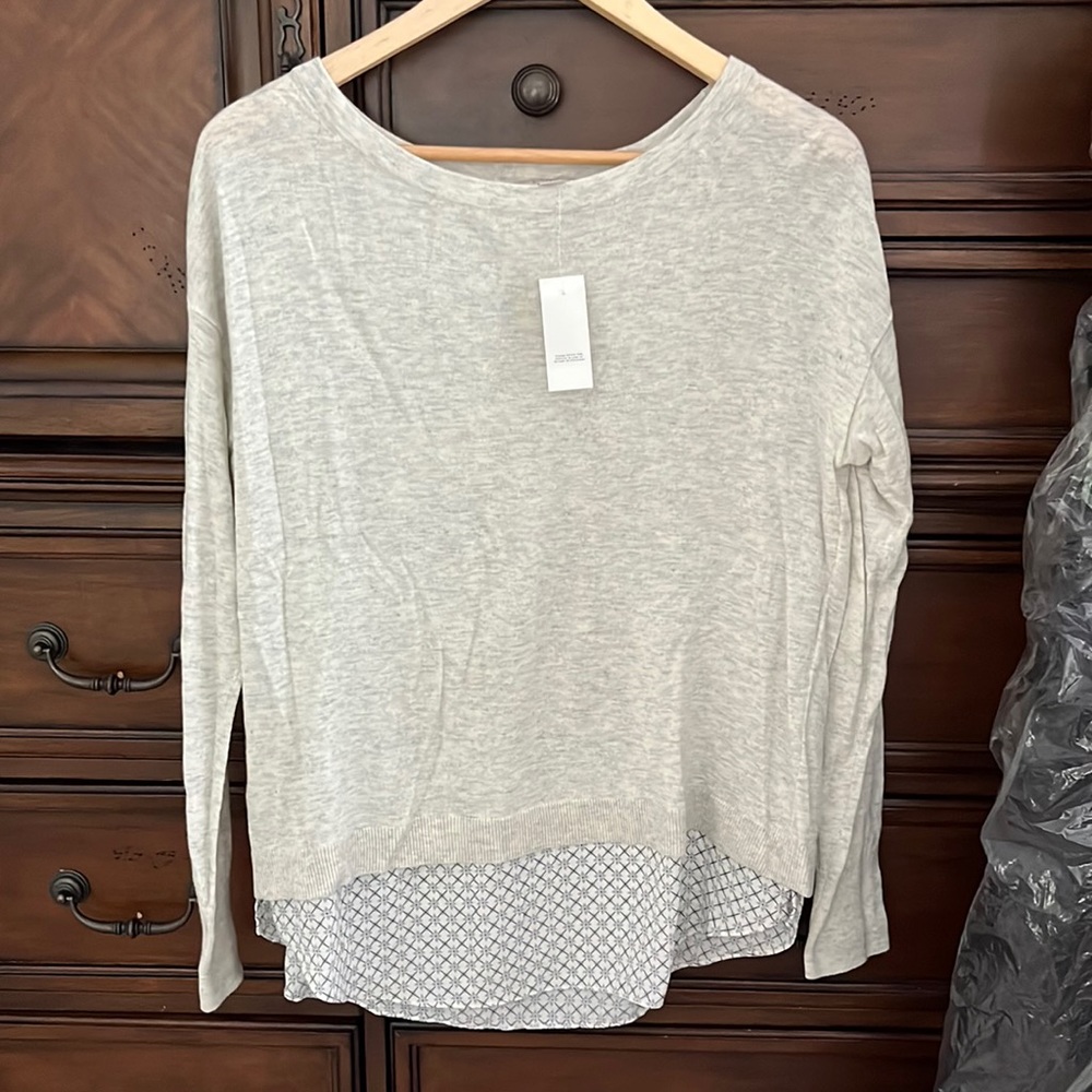 LOFT mixed fabric lightweight sweater - NEW - Sz M